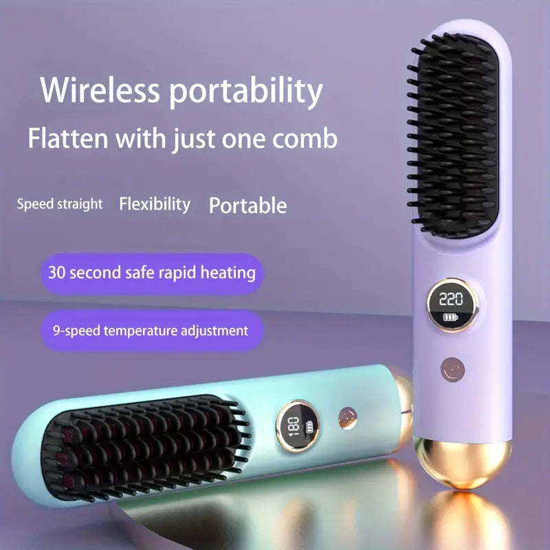 Portable Wireless Hair Straightening Comb