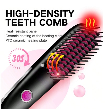 Portable Hair Straightener Comb with Power Cord and Plug