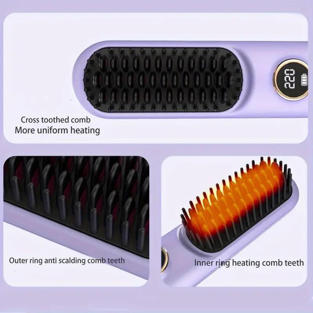 Portable Wireless Hair Straightening Comb